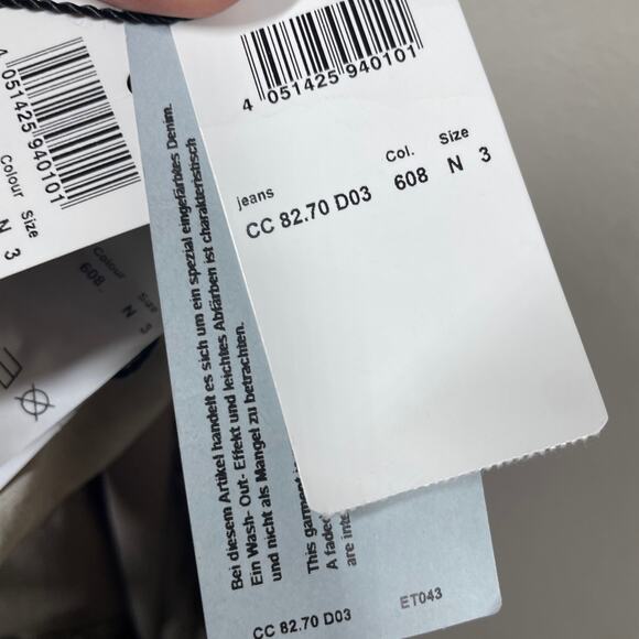 Marc Cain Womens 3/8 US Khaki Straight Leg Jeans Pants Tan Cotton Blend Pockets - Picture 11 of 15